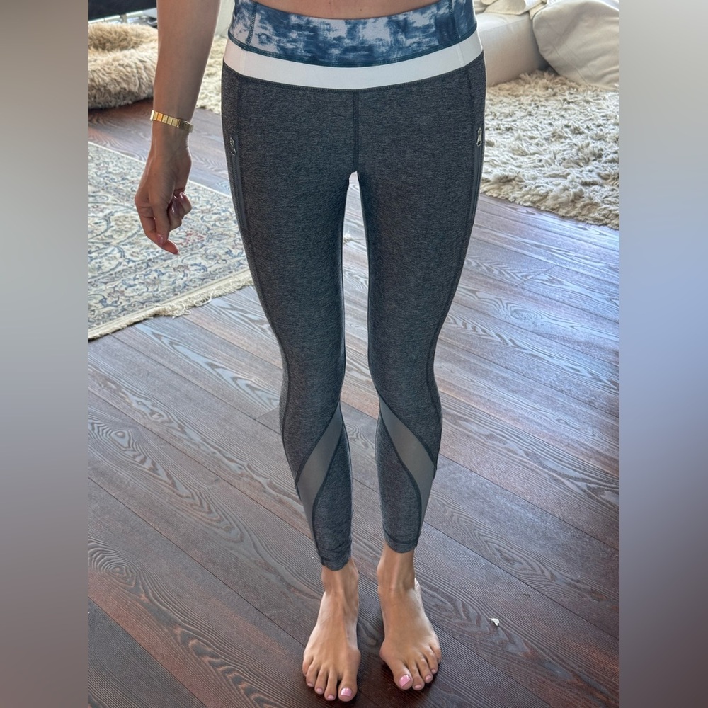 Gray mesh panel lululemon Leggings